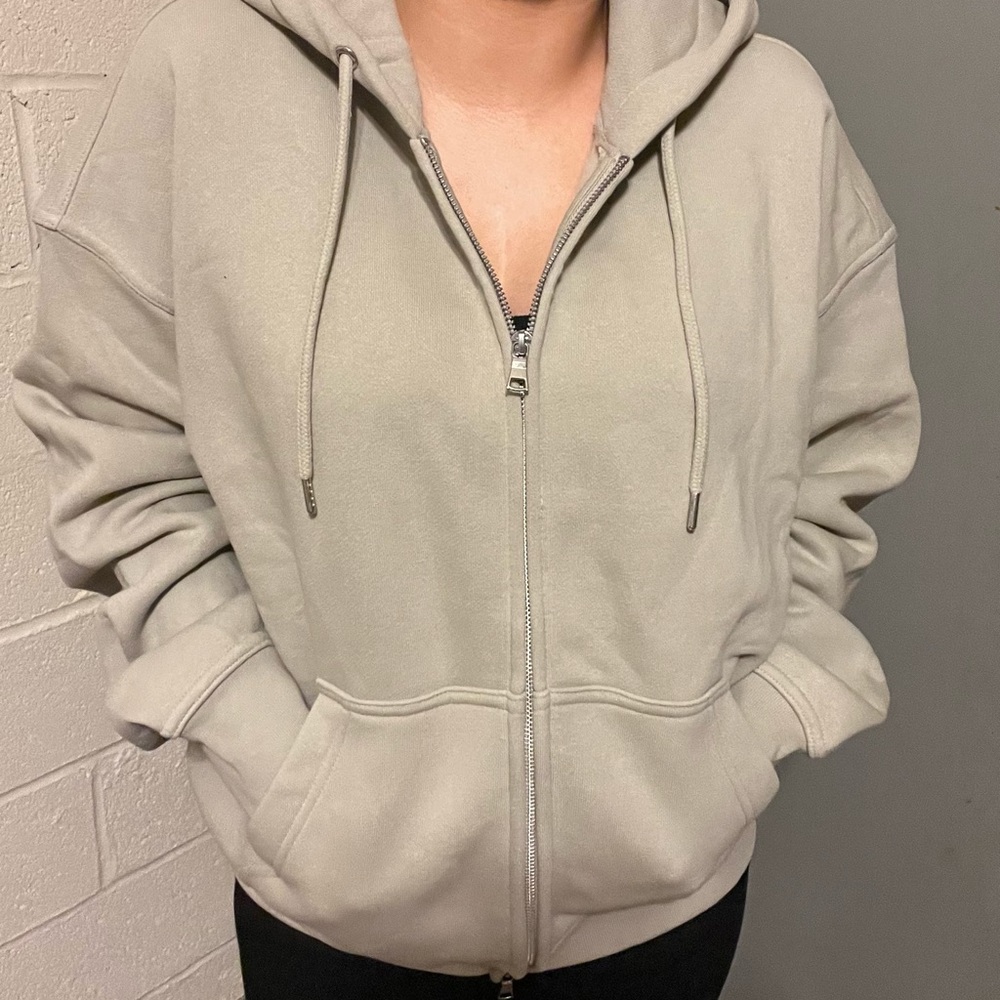 H&M oversized fit beige/gray/taupe hoodie